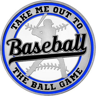 Black "Baseball" with Royal Blue Outer Circular Borders